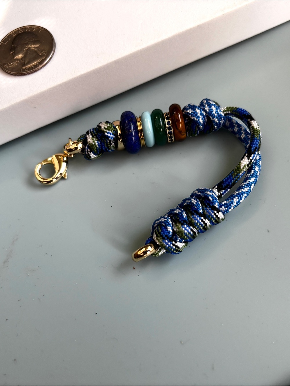 ROXANNE ASSOULIN The Super Size Happy Cord Bracelet denim & black firm price - Picture 8 of 9